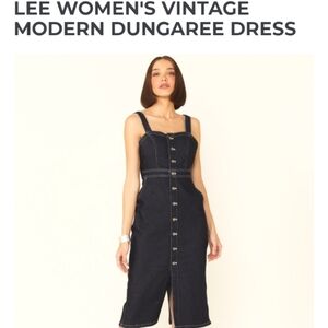 LEE JEANS Vintage Modern Denim button up dress western cowgirl dungaree country